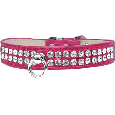 Mirage Pet Products Style No.72 Rhinestone Designer Croc Dog CollarBright Pink Size 16 82-21-BPKC16